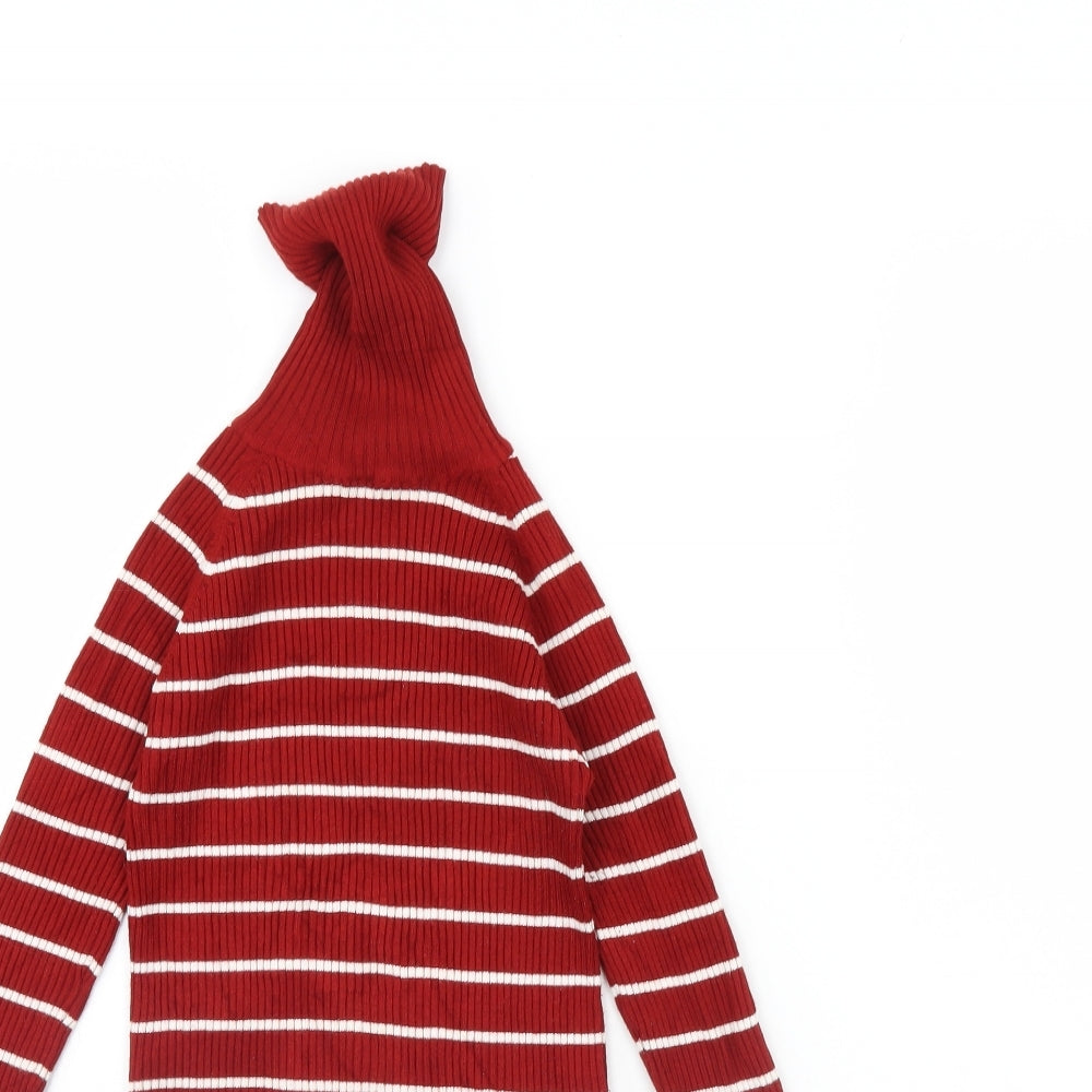 Zara Womens Red Striped  Pullover Jumper Size S