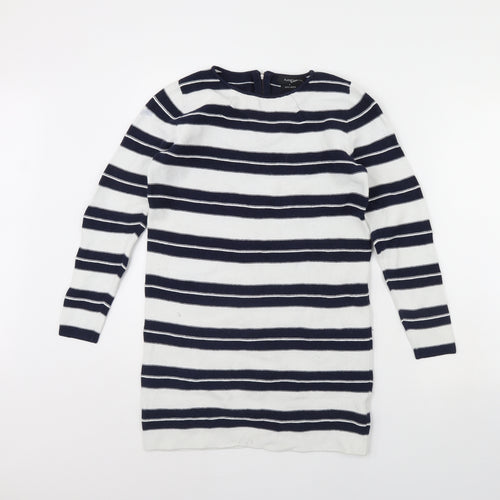 m&s Womens White Striped  Mini  Size 10