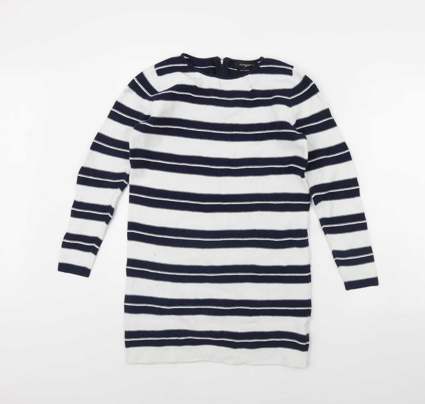 m&s Womens White Striped  Mini  Size 10