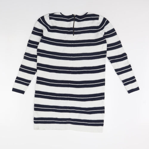 m&s Womens White Striped  Mini  Size 10