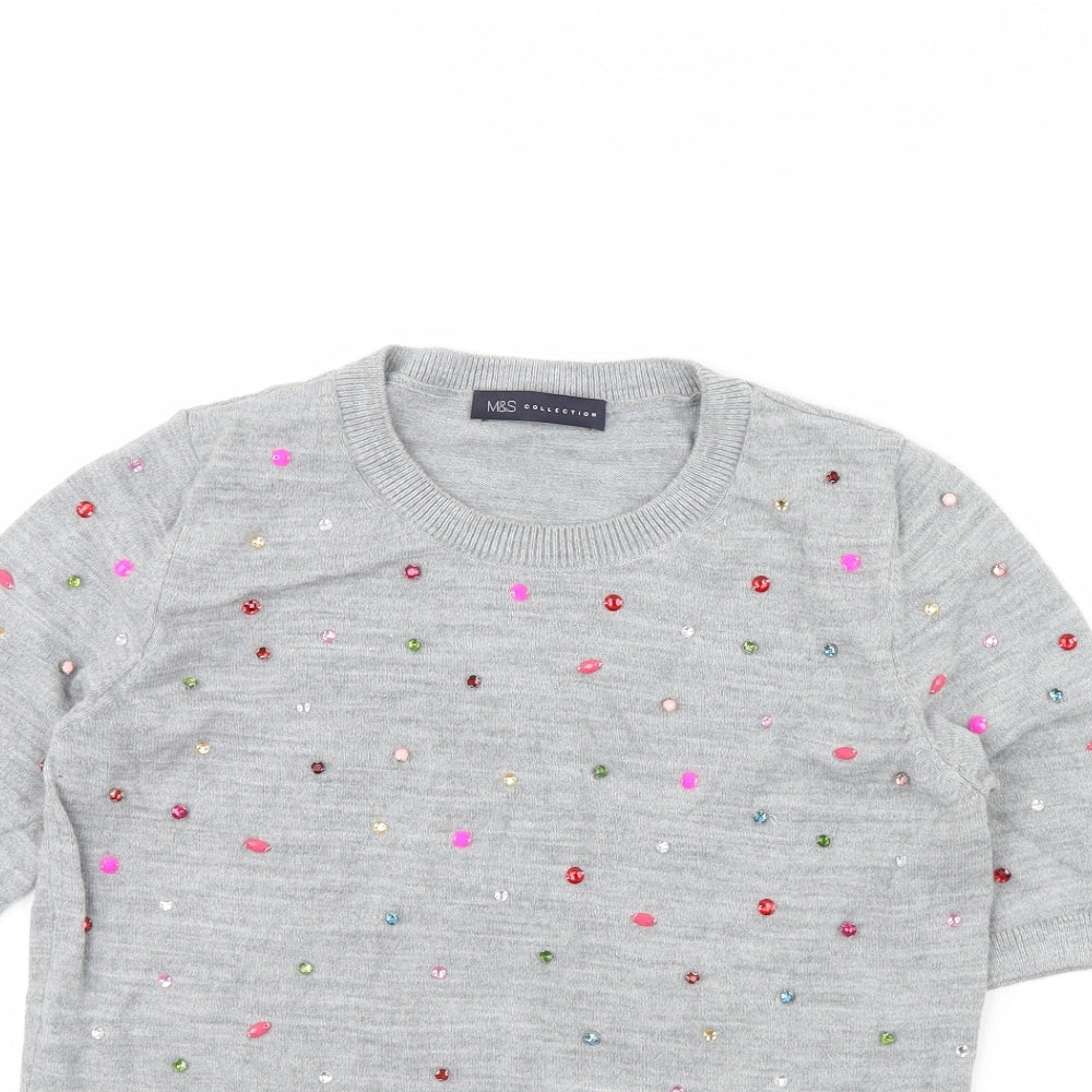 m&s Womens Grey   Pullover Jumper Size 12