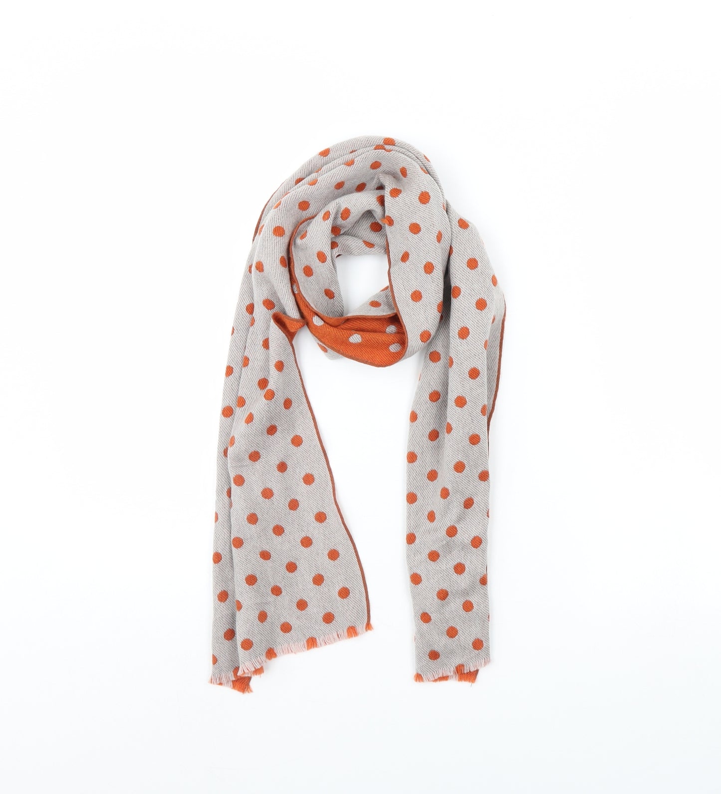 Preworn Womens Orange Polka Dot   Scarf