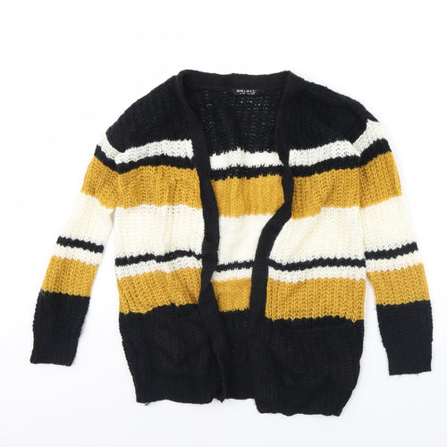 Select Womens Black Striped  Cardigan Jumper Size 10