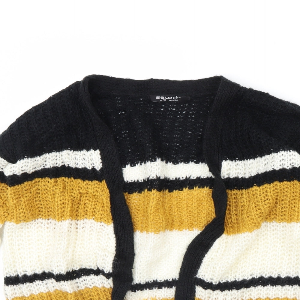 Select Womens Black Striped  Cardigan Jumper Size 10