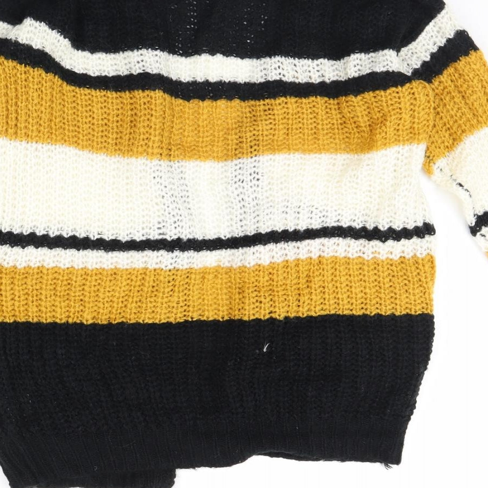 Select Womens Black Striped  Cardigan Jumper Size 10