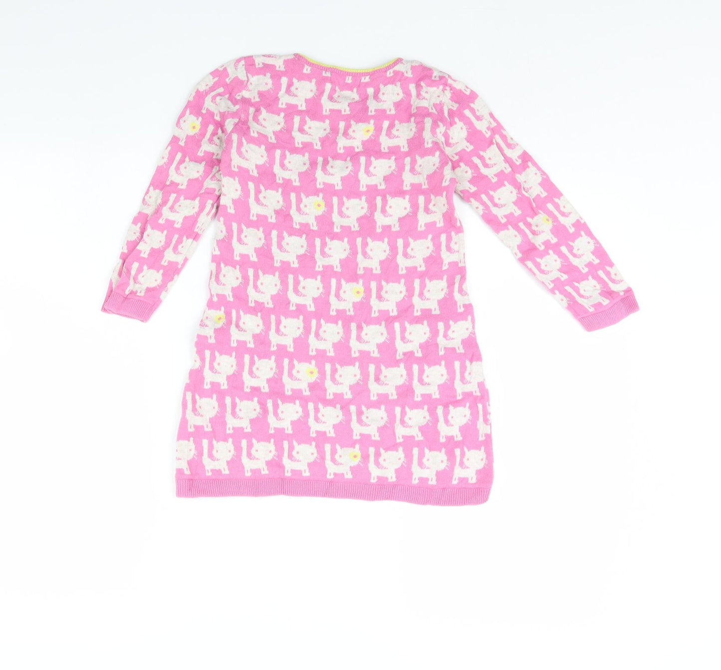 Blue Zoo Girls Pink Animal Print  Jumper Dress  Size 4 Years  - cat