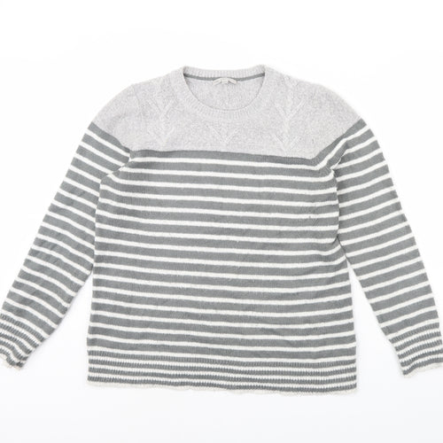 Gap Mens Grey Striped  Pullover Jumper Size XL