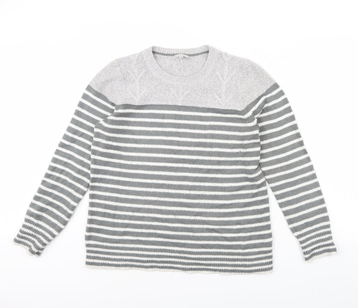 Gap Mens Grey Striped Pullover Jumper Size XL