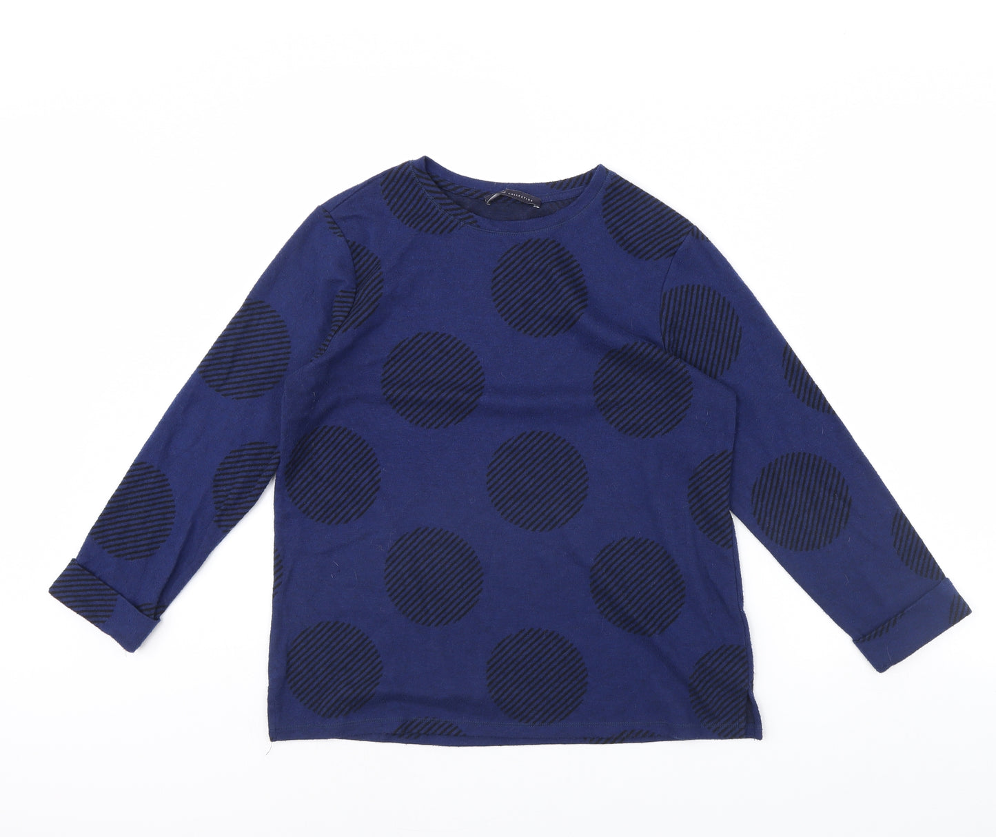 m&s Womens Blue Polka Dot  Pullover Jumper Size 12