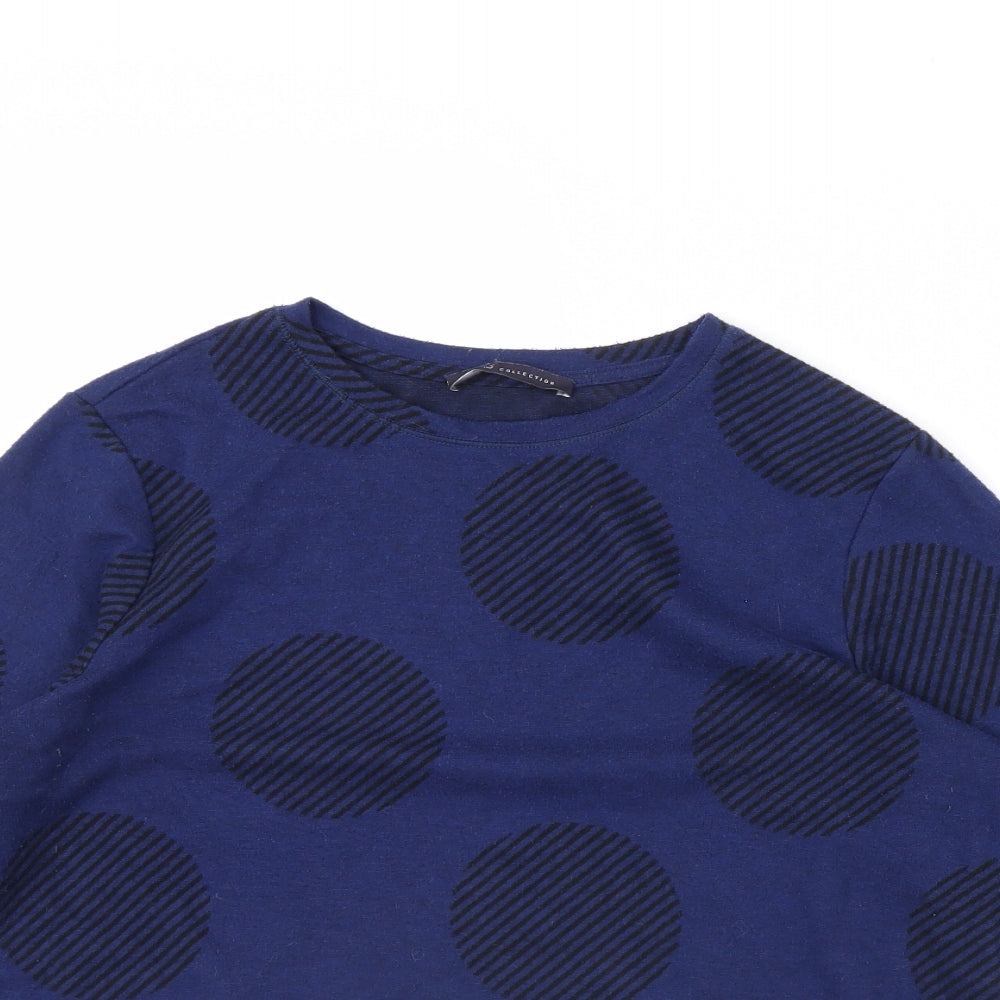 m&s Womens Blue Polka Dot  Pullover Jumper Size 12