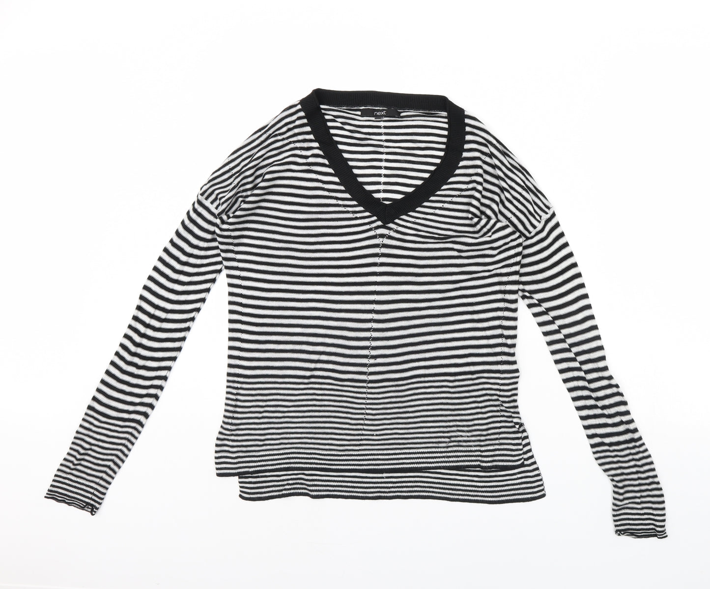 NEXT Womens Black Striped  Pullover Jumper Size 12