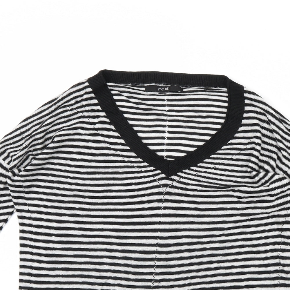 NEXT Womens Black Striped  Pullover Jumper Size 12