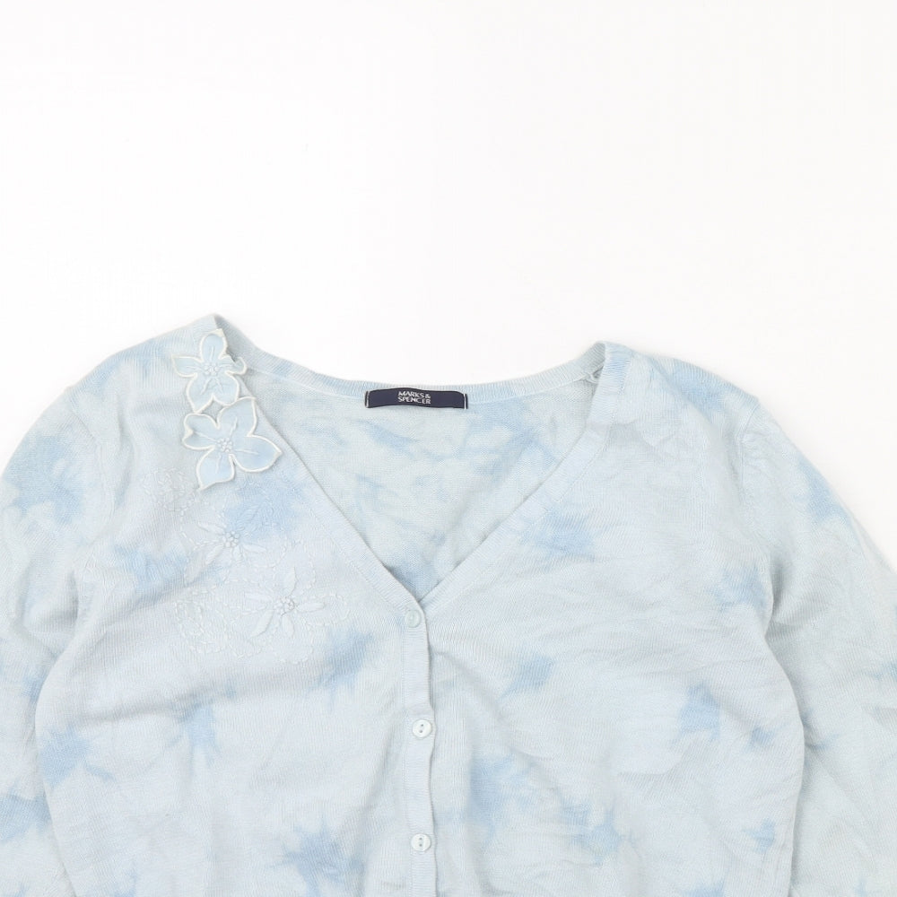 m&s Womens Blue   Cardigan Jumper Size 10