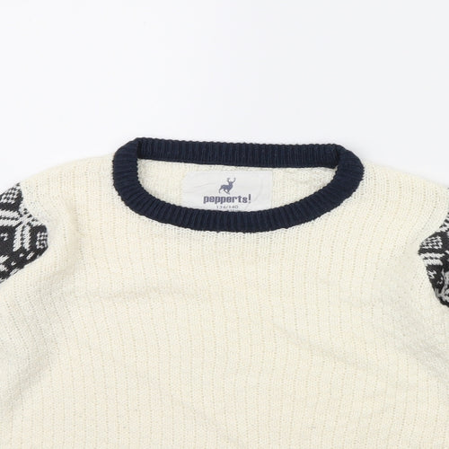 pepperts Boys Ivory   Pullover Jumper Size 8 Years
