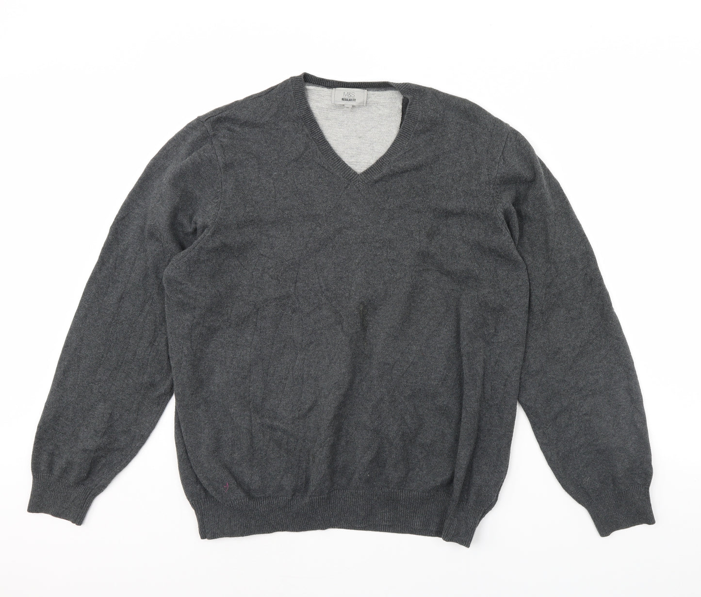 m&s Mens Grey   Pullover Jumper Size XL