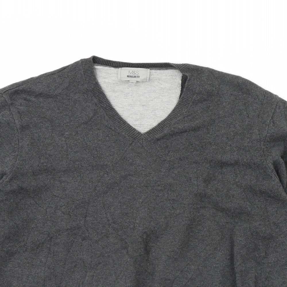 m&s Mens Grey   Pullover Jumper Size XL