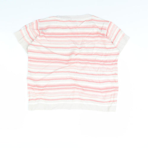 EWM Womens Pink Striped  Pullover Jumper Size M