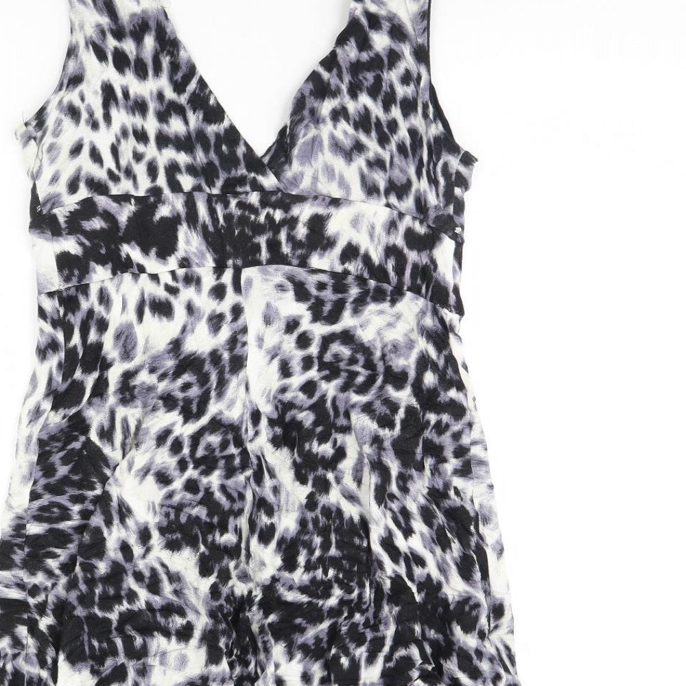 New Look Womens Blue Animal Print  Mini  Size 10