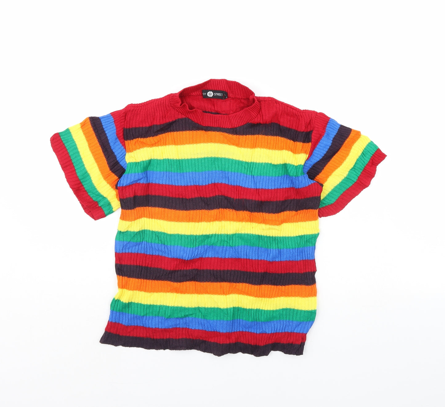 Daisy Street Womens Multicoloured Striped  Basic T-Shirt Size 12