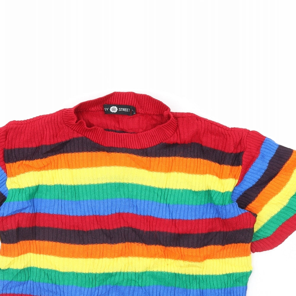 Daisy Street Womens Multicoloured Striped  Basic T-Shirt Size 12