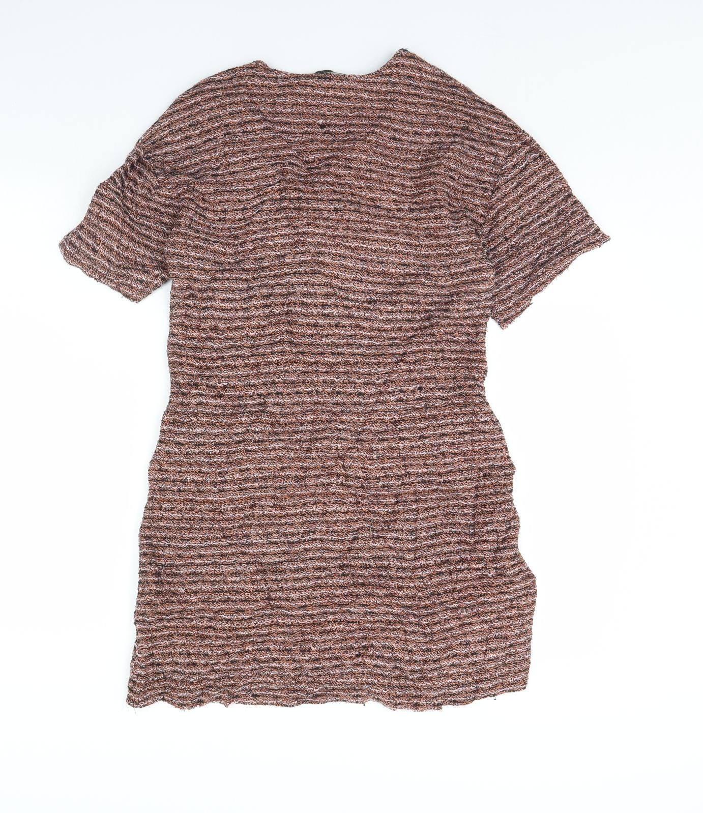 Zara Womens Brown Striped  Mini  Size S
