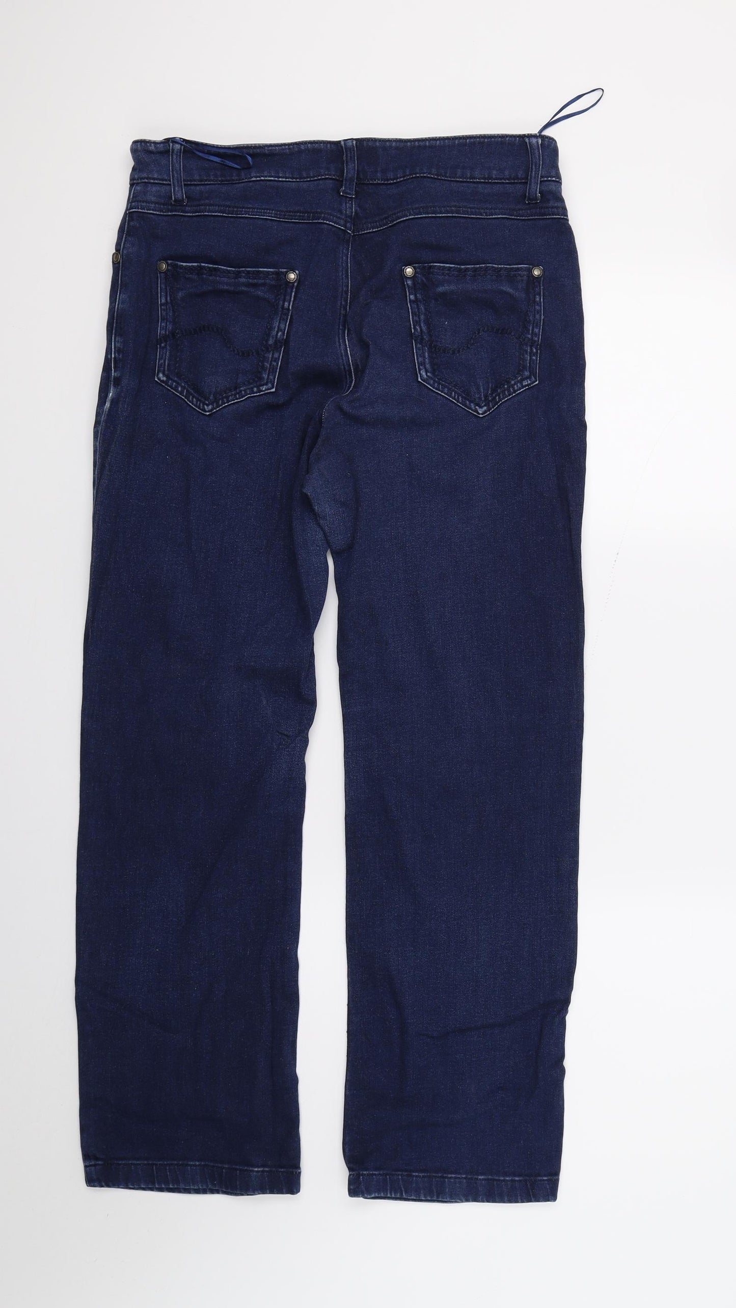 Peruna Womens Blue  Denim Straight Jeans Size 14 L26 in