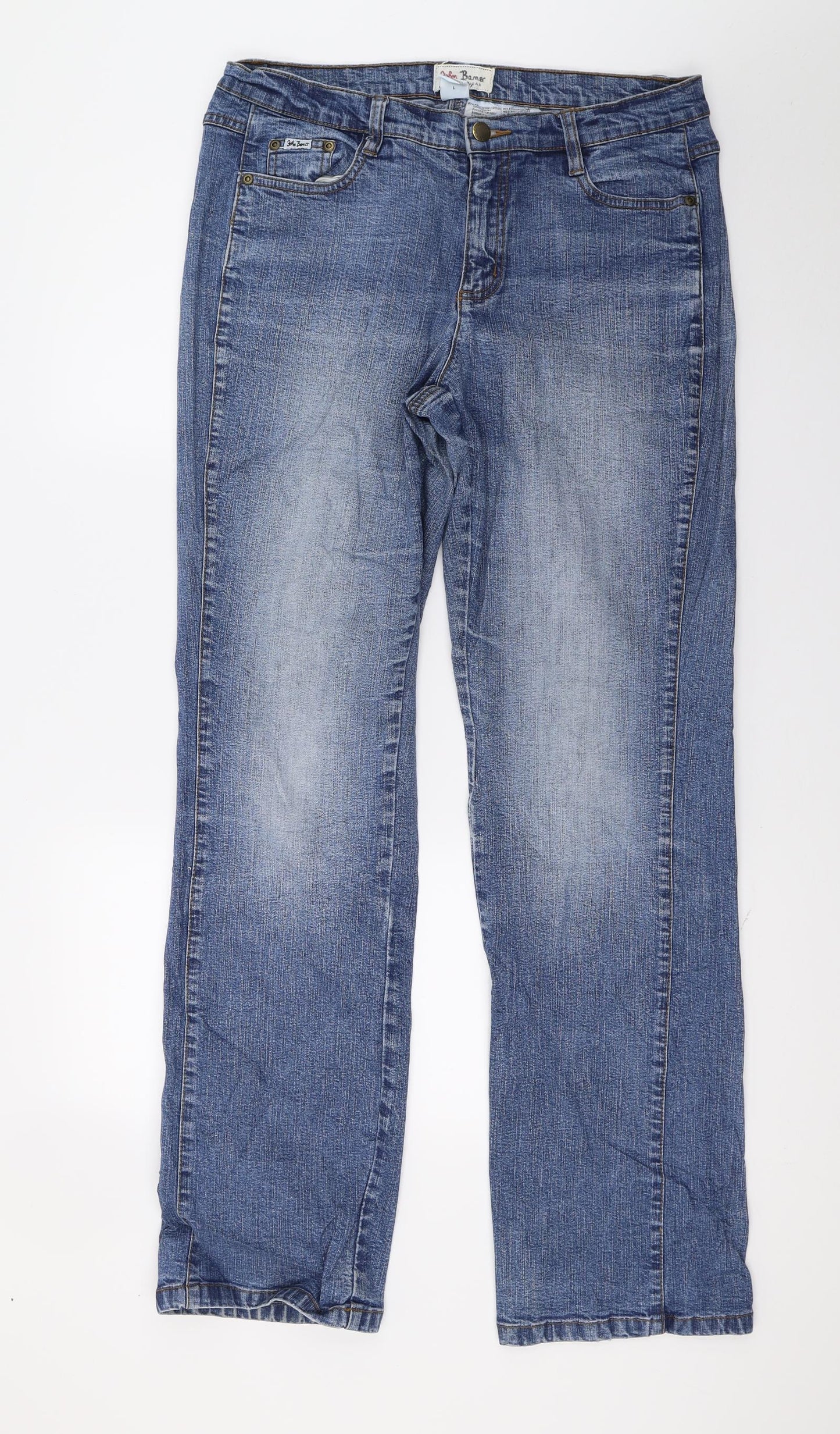 John Bamer Womens Blue  Denim Bootcut Jeans Size 16 L31 in