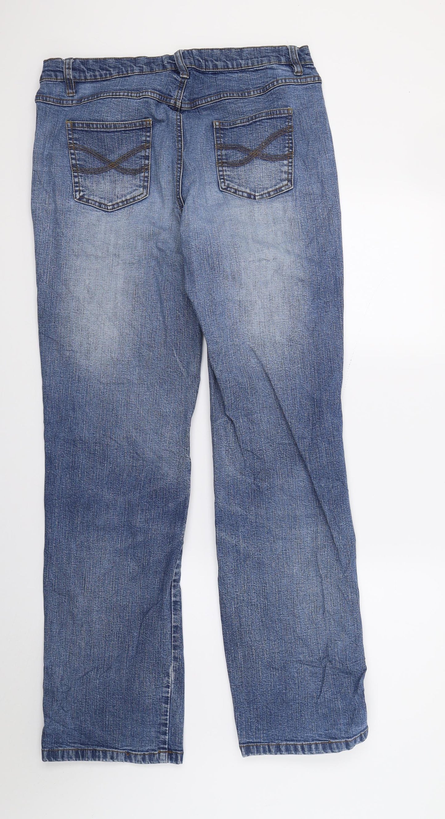 John Bamer Womens Blue  Denim Bootcut Jeans Size 16 L31 in