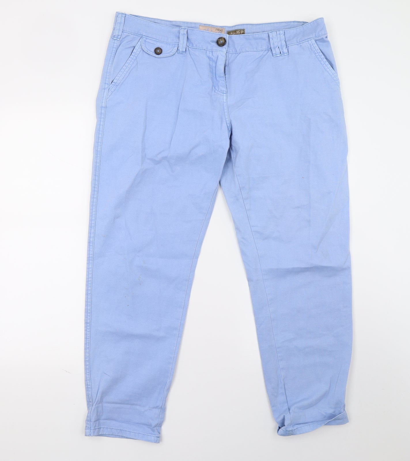 NEXT Womens Blue   Chino Trousers Size 16 L25 in