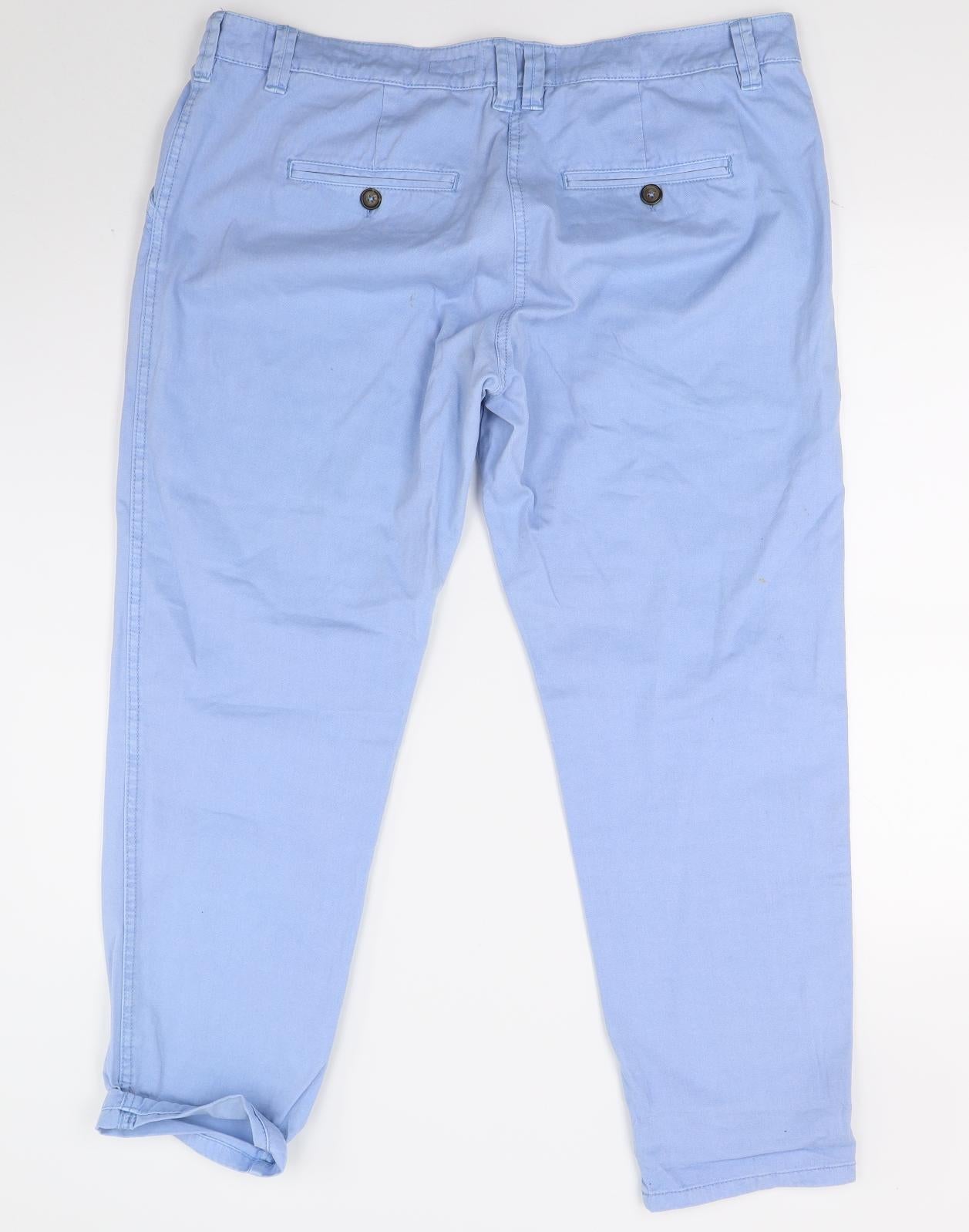 NEXT Womens Blue   Chino Trousers Size 16 L25 in
