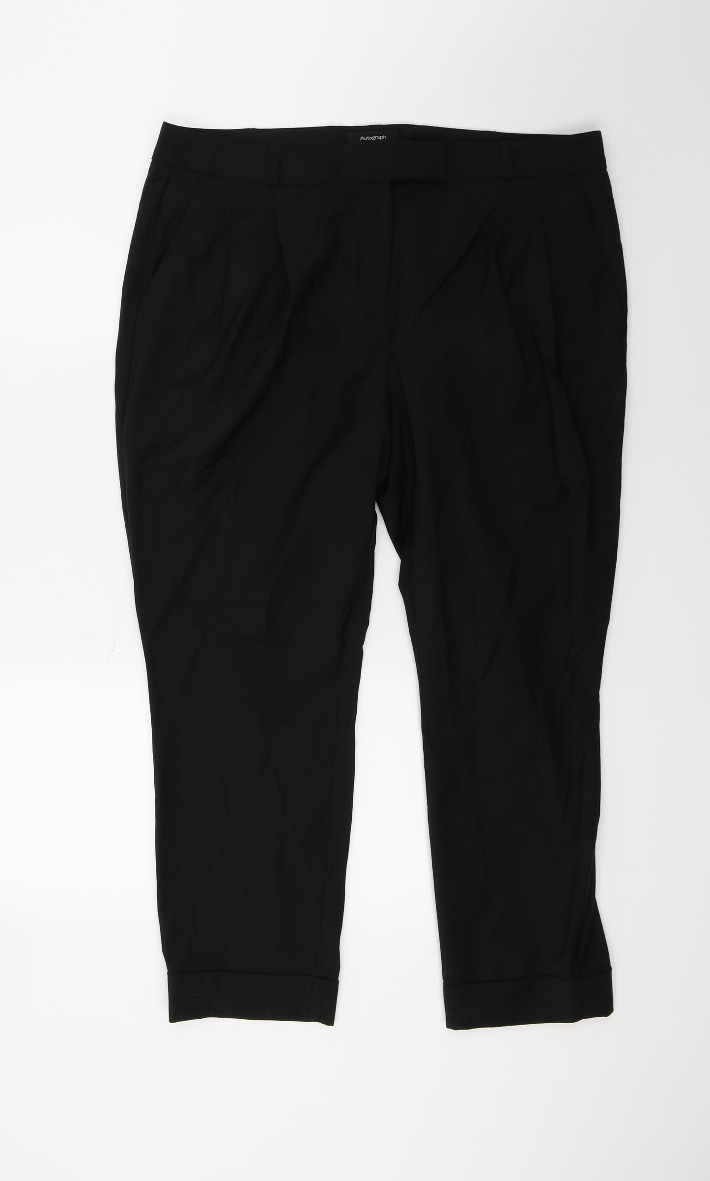 Autograph Womens Black   Capri Trousers Size 14 L23 in