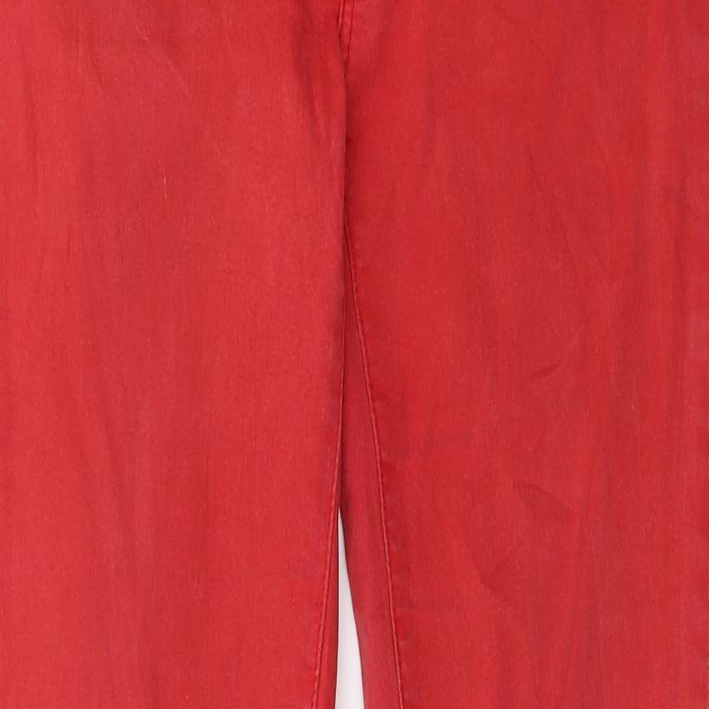 RESERVED Womens Red  Denim Skinny Jeans Size 10 L28 in