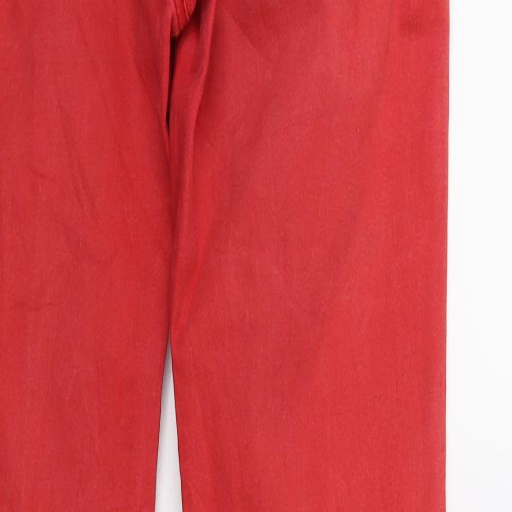 RESERVED Womens Red  Denim Skinny Jeans Size 10 L28 in