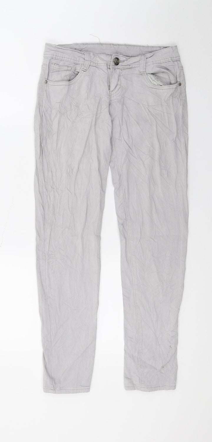 Preworn Womens Grey  Denim Skinny Jeans Size 8 L26 in