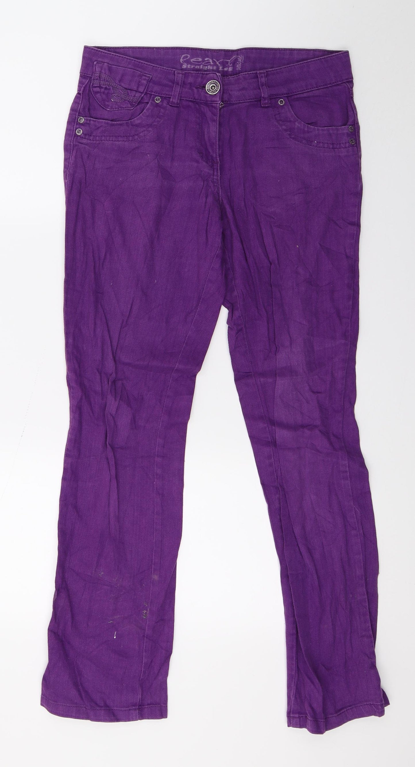 Easy Girls Purple  Denim Straight Jeans Size 14 Years