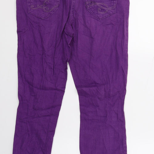 Easy Girls Purple  Denim Straight Jeans Size 14 Years