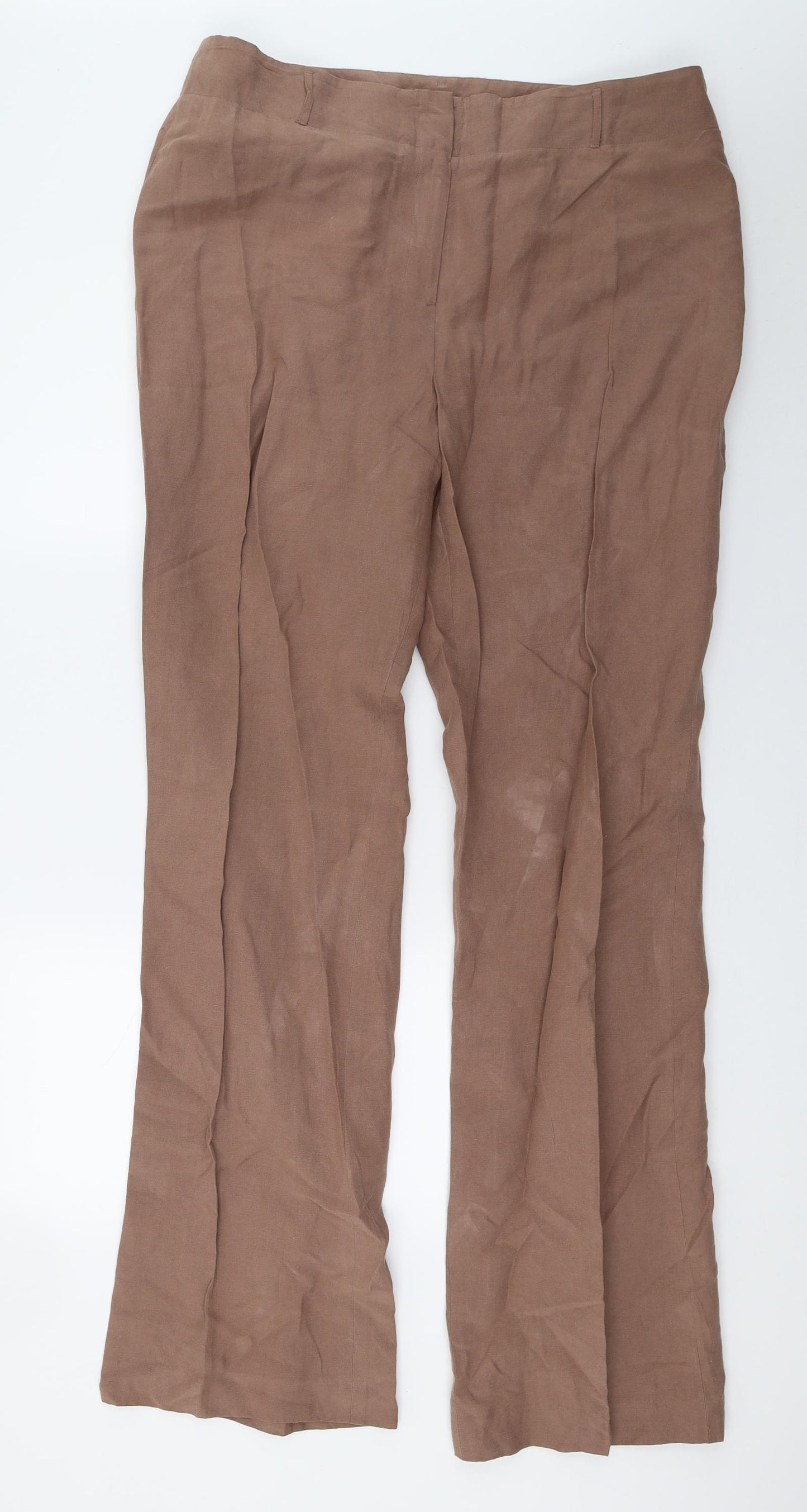 Long Tall Sally Womens Brown   Trousers  Size 18 L31 in