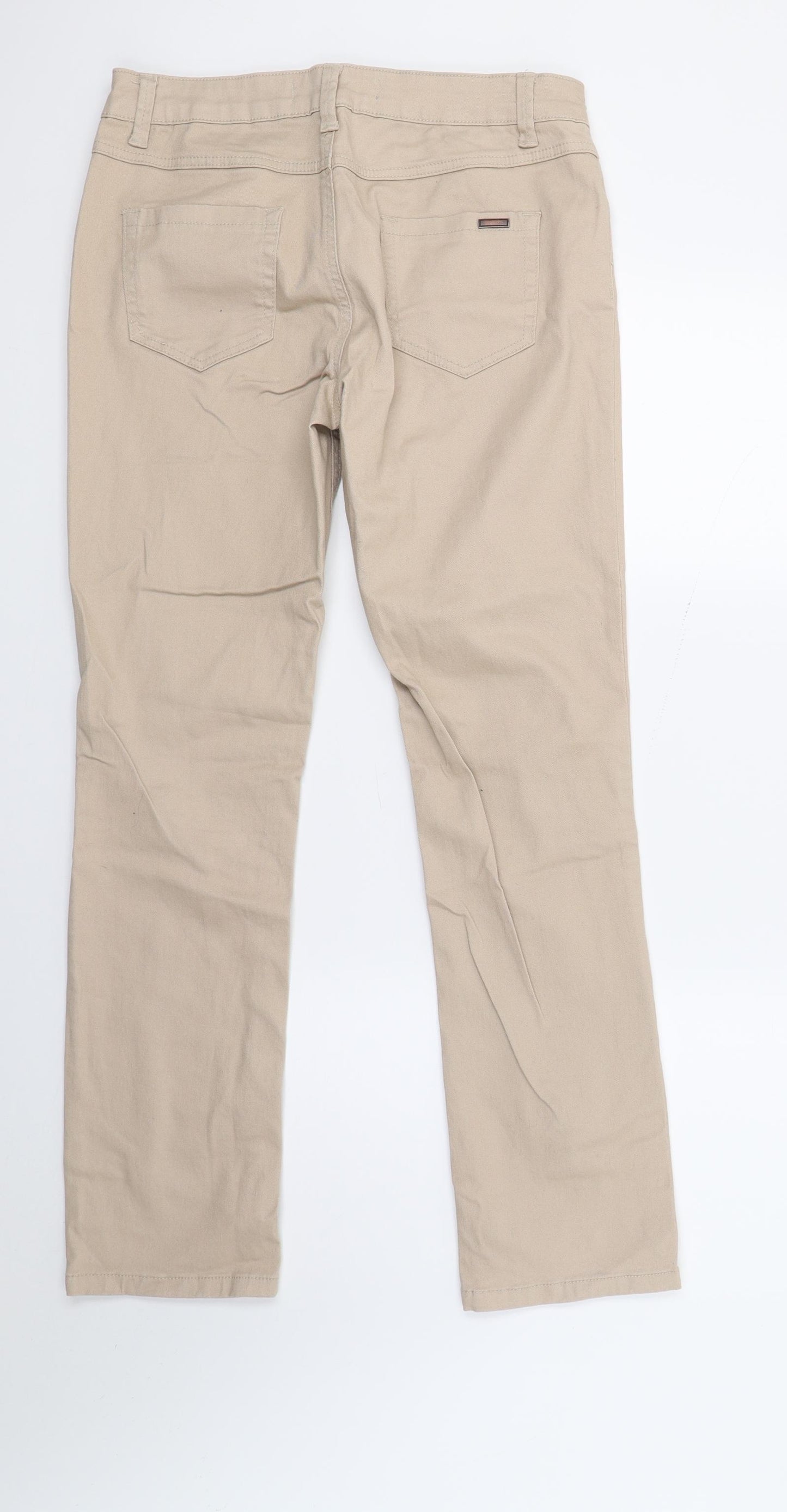 Dunes Womens Beige  Denim Straight Jeans Size 12 L28 in
