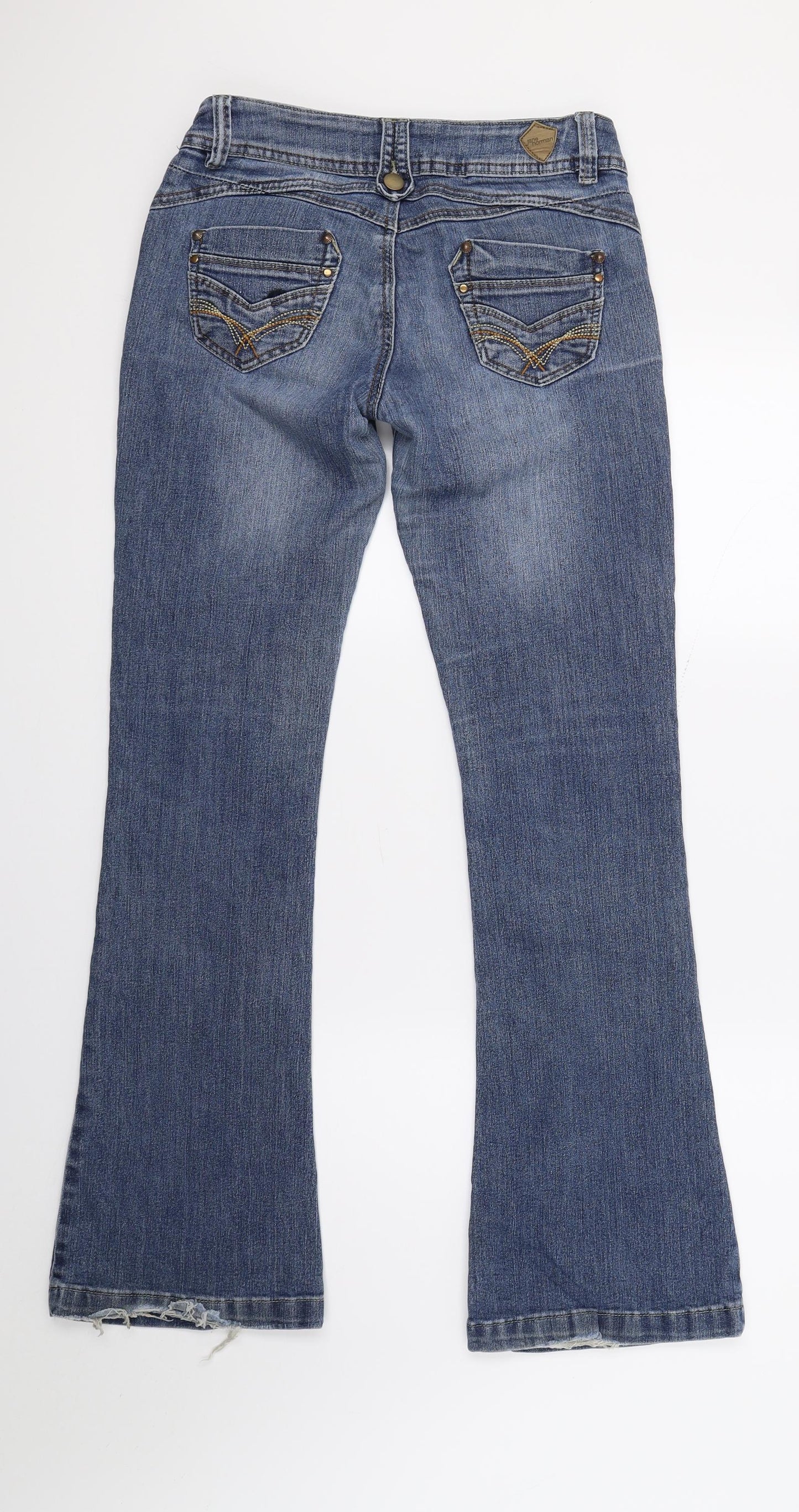 Jane Norman Womens Blue  Denim Bootcut Jeans Size 8 L29 in