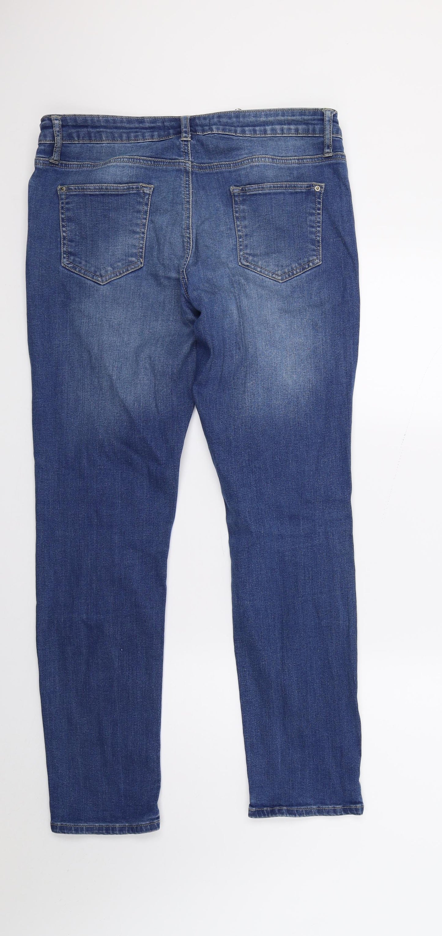 Peacocks Womens Blue  Denim Boyfriend Jeans Size 10 L29 in