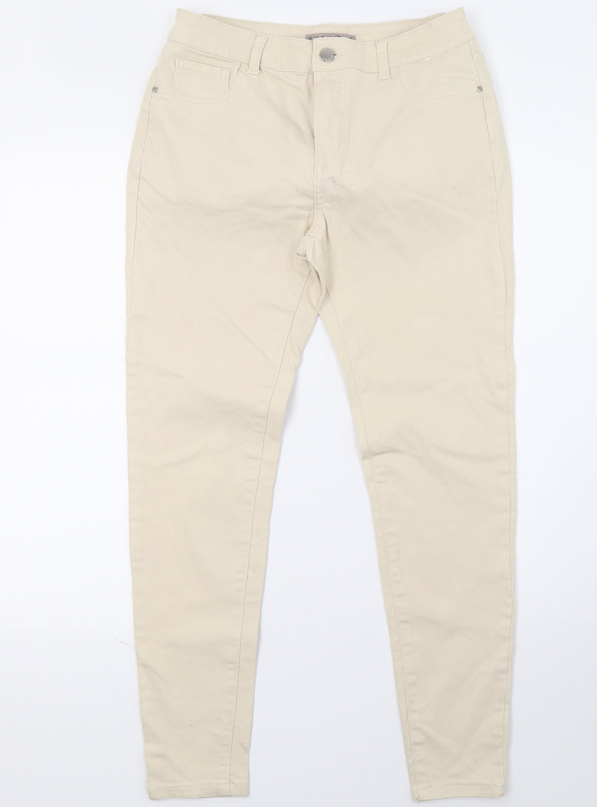 Primark Womens Beige  Denim Skinny Jeans Size 12 L26 in