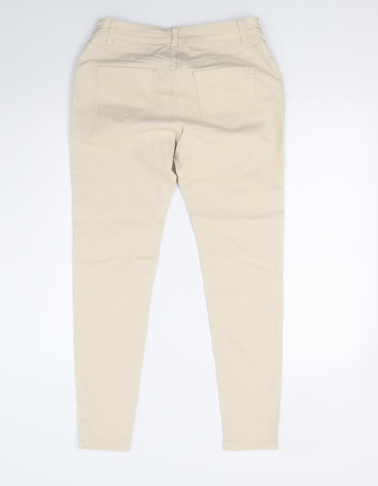 Primark Womens Beige  Denim Skinny Jeans Size 12 L26 in