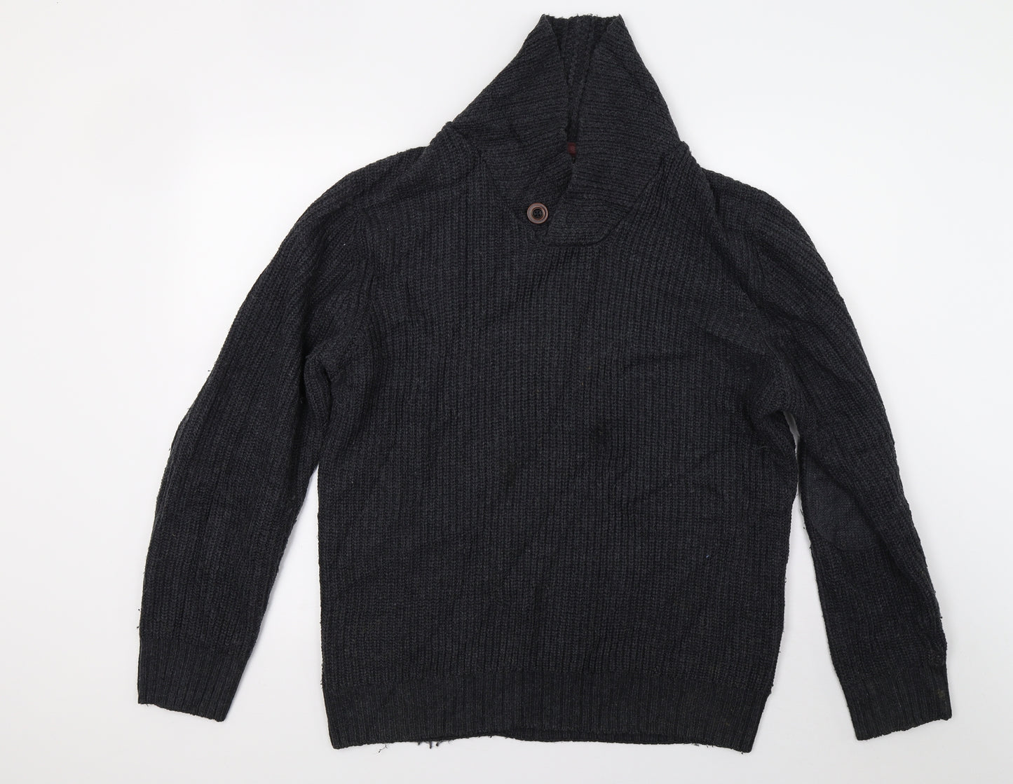 TU Mens Grey  Knit Pullover Jumper Size M