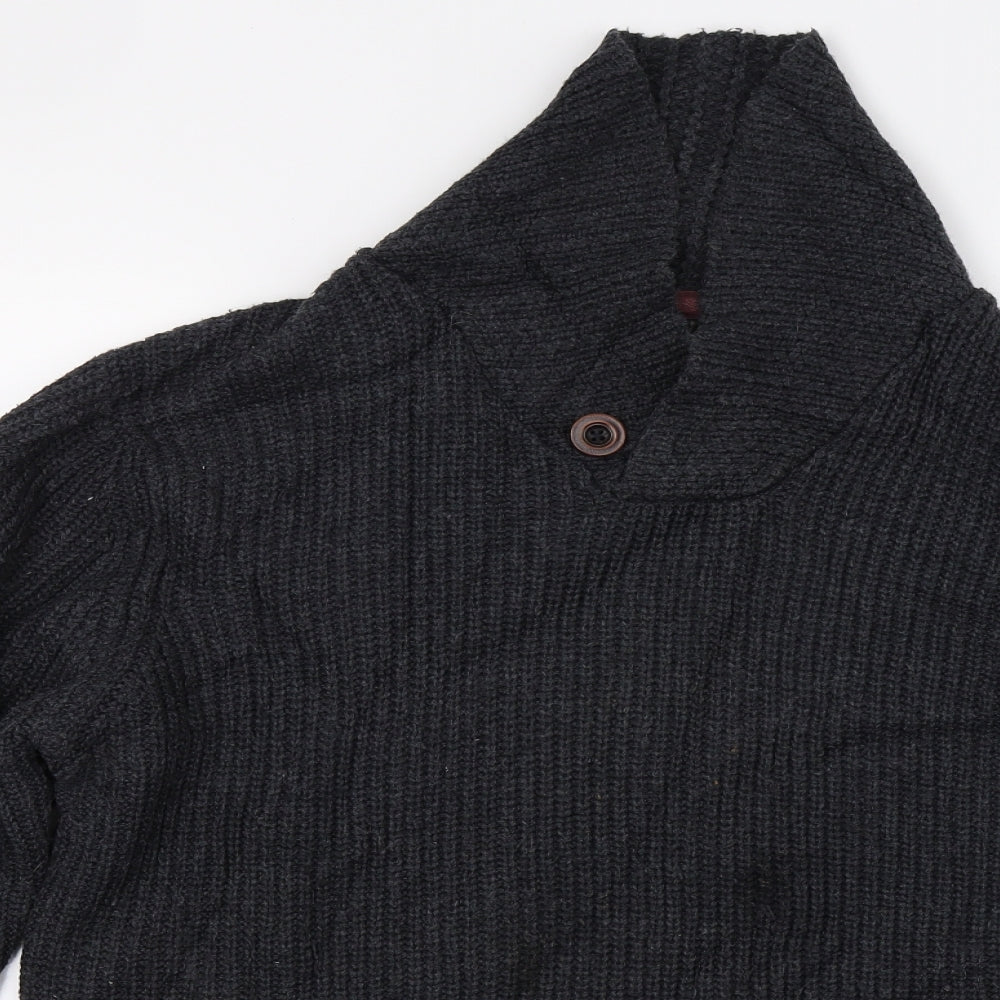TU Mens Grey  Knit Pullover Jumper Size M