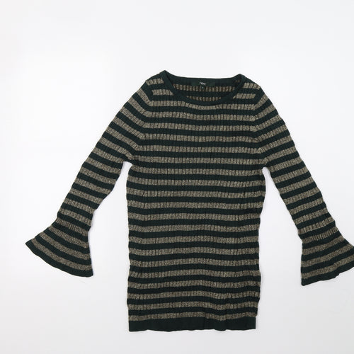 NEXT Womens Green Striped  Pullover Jumper Size 14