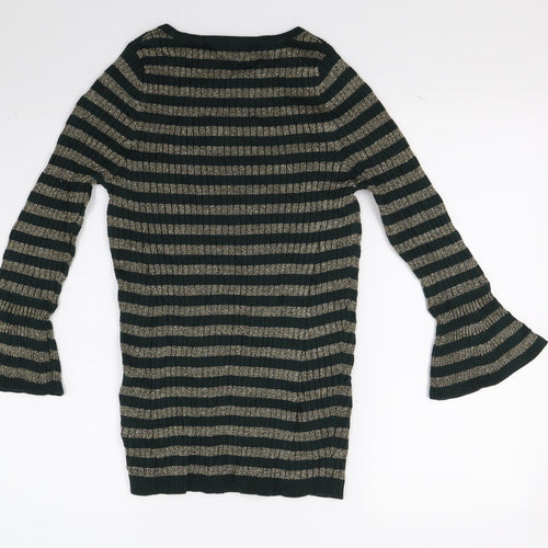 NEXT Womens Green Striped  Pullover Jumper Size 14