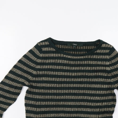 NEXT Womens Green Striped  Pullover Jumper Size 14