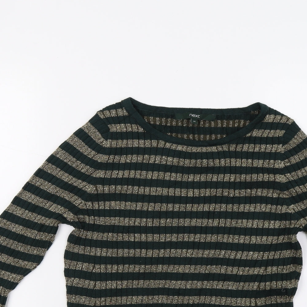 NEXT Womens Green Striped  Pullover Jumper Size 14