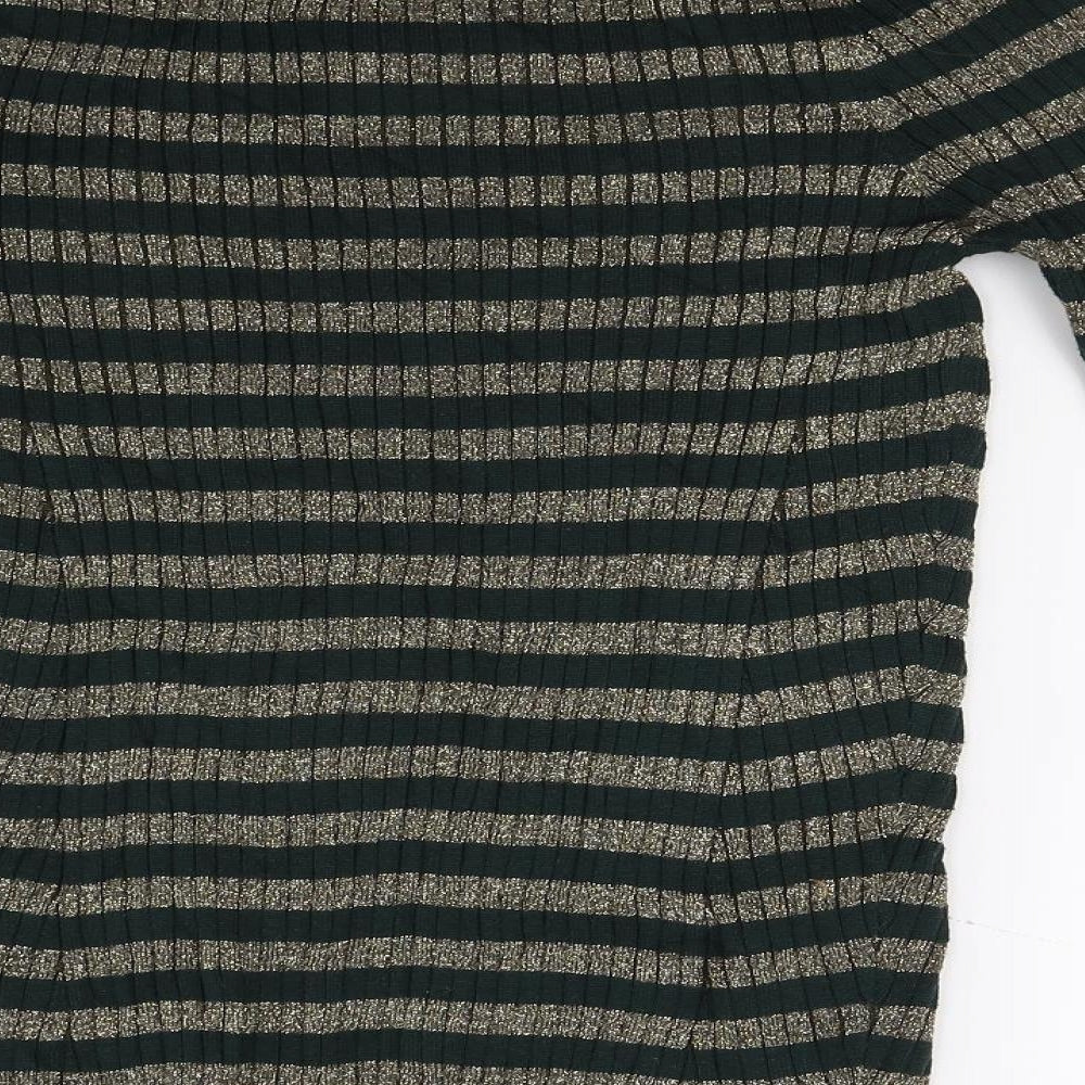 NEXT Womens Green Striped  Pullover Jumper Size 14