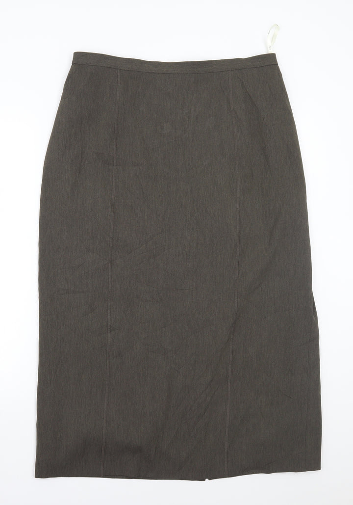 ELVI Womens Green A-Line Skirt